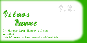 vilmos mumme business card